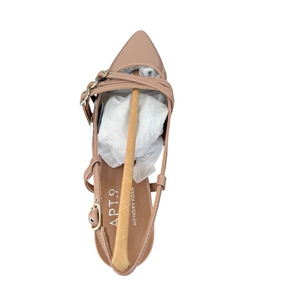 APT. 9 TRULELAA Women’s Size 7 Beige Slingback Heels Buckle Straps Memory Foam - Picture 4 of 6